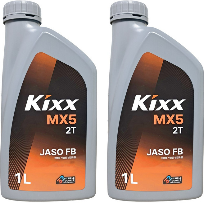 킥스 MX5 2T 2행정 가솔린 엔진오일, 2개, 5w30, 1L