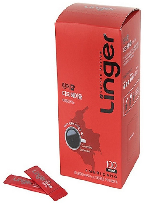 린저 다크 헤이즐 아메리카노커피, 900mg, 100개입