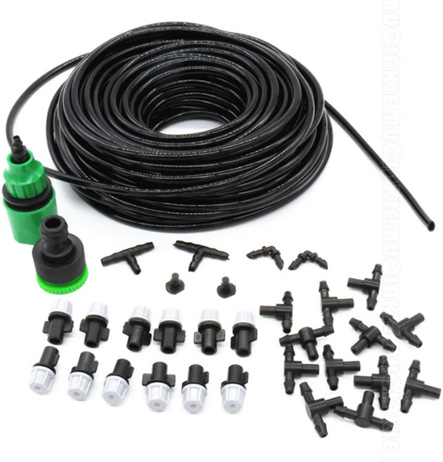 관수세트 10미터 안개 급수 미스트 노즐 호스 정원, 1세트, 혼합색상