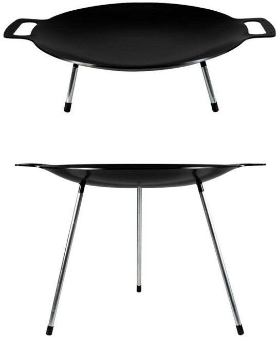 강철 세라믹 코팅 와이드 그리들 스탠드형 캠핑 차박 야영 여행 피크닉 바베큐, 1개