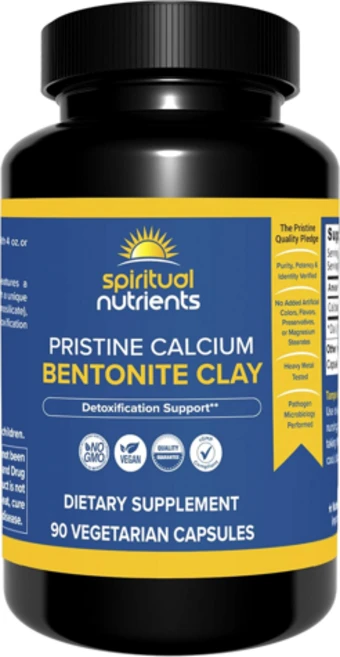 SPIRITUAL 깨끗한 칼슘 벤토나이트 클레이 90 비건 캡슐 칼슘알루미노규산염 디톡스, 1개, 90정 - 쿠팡