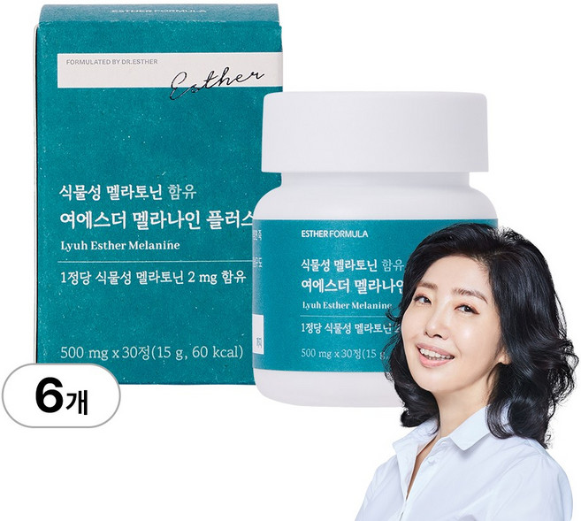 본사직영 식물성 멜라토닌 함유 여에스더 멜라나인 플러스, 30정, 6세트