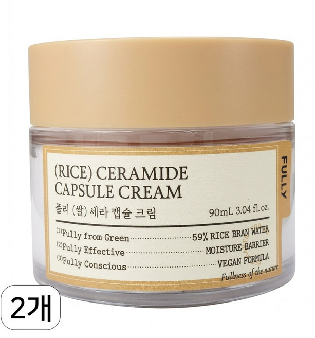 풀리 쌀 세라 캡슐 크림 보습 장벽 크림, 2개, 90ml