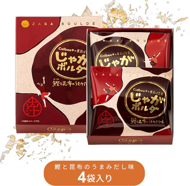 Calbee+ 칼비 × 도쿄 바나나 감자 가다랭이와 다시마의 맛이 맛 4봉입 스낵