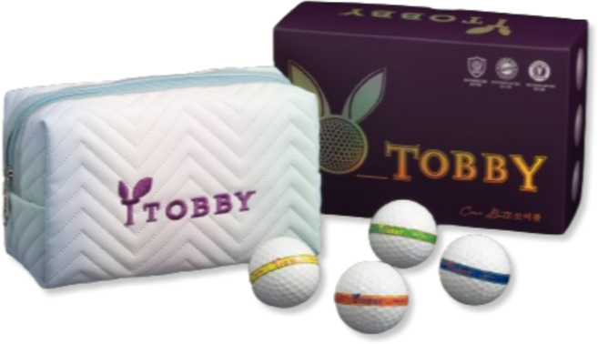 토비 저압축 골프공 대회공인구 12개입 비거리 퍼팅라인 선물, 1세트