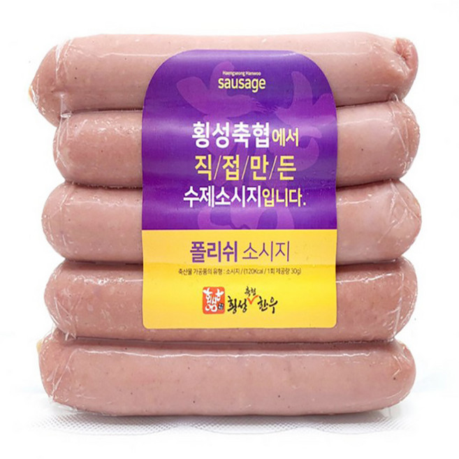 [횡성축협한우] 폴리시소시지(냉동), 1개, 350g