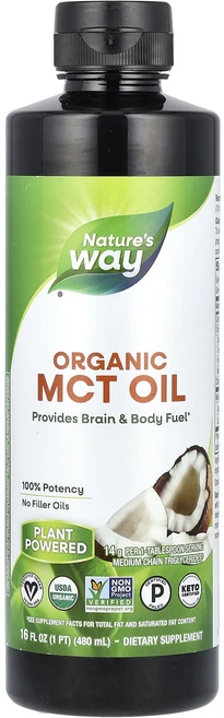 Nature's Way 유기농 MCT 오일 480ml(16fl oz), NaturesWay유기농MCT오일480ml16floz, 1개, 480ml - 쿠팡