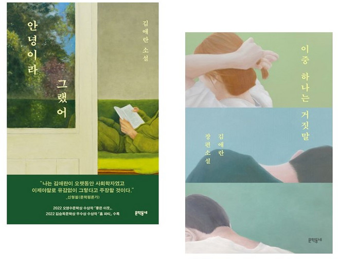 안녕이라 그랬어 + 이중 하나는 거짓말 전2권 세트(사은품증정) 김애란 장편소설 베스트셀러, 선택