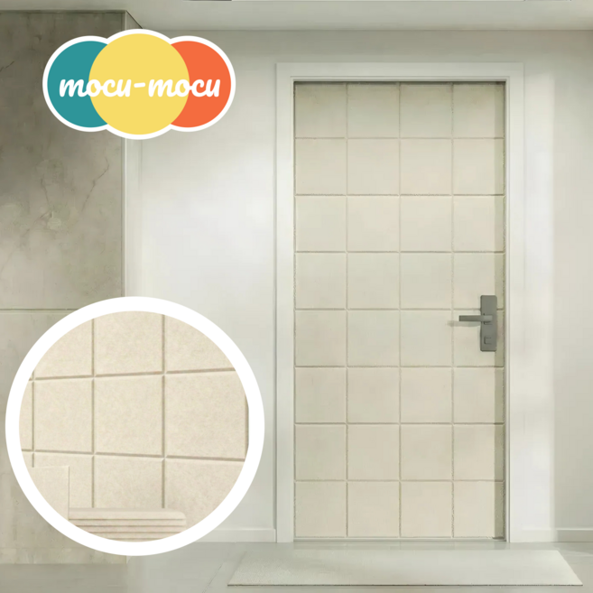 모꾸모꾸 부착형+자석형 흡음재 방음재 현관문(고급형), 12개, 베이지