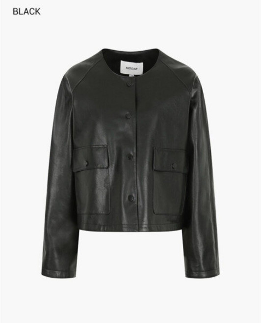 나이스클랍 나이스클랍 페이크 레더 자켓N241PWL151_DG