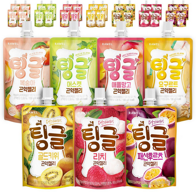 로엘 팅글 곤약젤리 총 복숭아 + 요구르트 + 애플망고 + 머스캣 + 리치 + 골드키위, 1세트, 3.8kg
