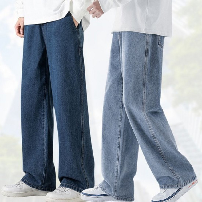 바지 남자바지 남성 세미 와이드 데님 팬츠 연청 진청 흑청 청바지 남자청바지 g9g257Ux