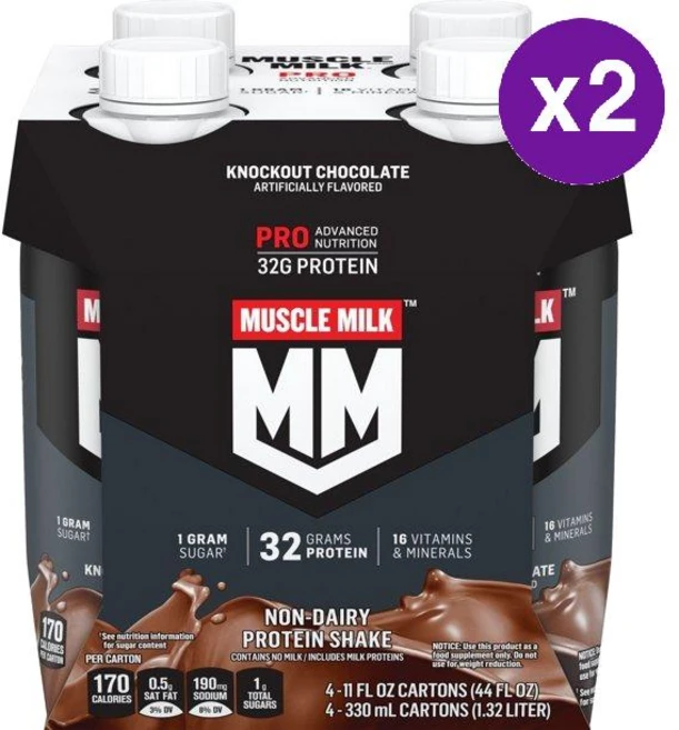 머슬밀크 머슬밀크 프로 프로틴 쉐이크 초코 330ml 4개입 1.32L 2개 Muscle Milk Muscle Milk Pro Series NonDairy Protein Shake - 쿠팡