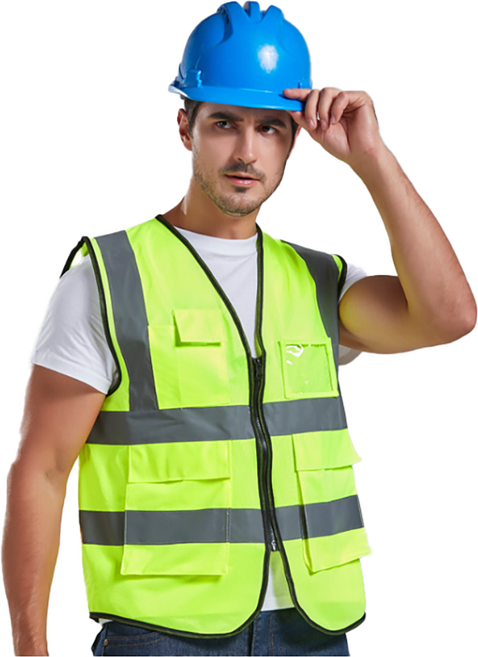 이리아 형광 망사 안전 조끼, 그린, 1개