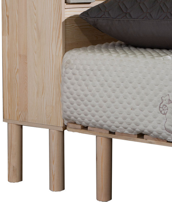 메리노침대 매트리스 깔판 2단 접이식 소나무 원목 저상형 패밀리 받침대, 수납형헤드, +6cm발