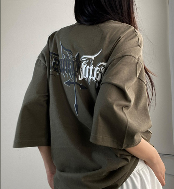 [주식디디댄스] 자체제작 반반고딕창 반팔 힙합티 데일리 댄스복 공연복 무대복 힙합의상 축제의상