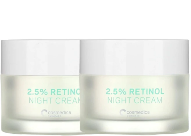 1+1 코스메디카 스킨케어 레티놀 2.5% 비타민A 나이트 크림 리서피싱 트리트먼트 50g, 2개 - 쿠팡
