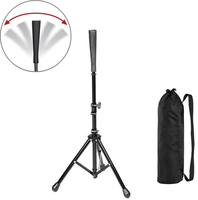 야구 연습 삼각대 타격기 베이스 높이 조절 가능, 검은색, 1개