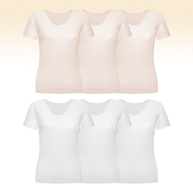 BYC 여성 순면 레이스 반팔 메리야스 런닝 3매 BYI2550