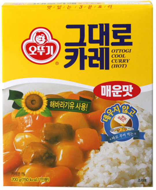 오뚜기 그대로 카레 매운맛, 200g, 1개