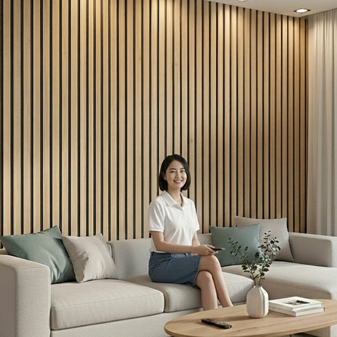 3초쿨 [DIY/접착식] 10분 완성 3D 광폭 템바보드 (스크래퍼 증정) 거실 침대 헤드 셀프 인테리어, 베이지