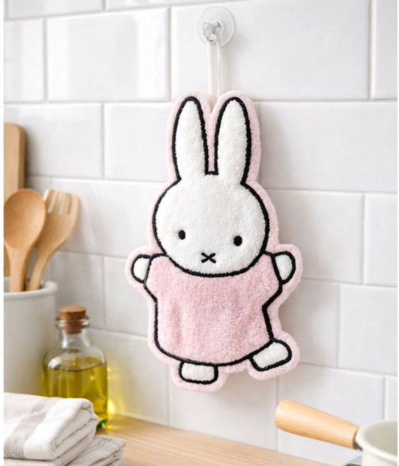 모던시스터즈 귀여운 토끼 캐릭터 핸드타올 인테리어 소품 욕실 주방 고리 수건, 2.래빗, 1개