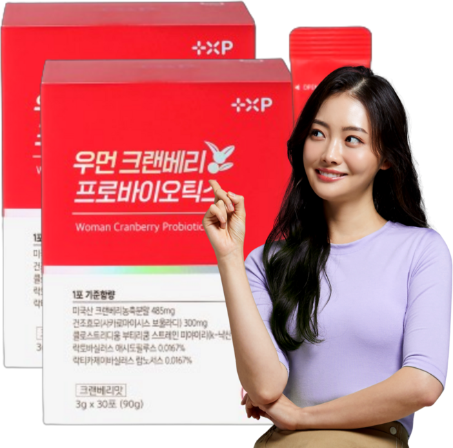 크렌베리 우먼 크랜베리 프로바이오틱스 분말, 2박스, 30정
