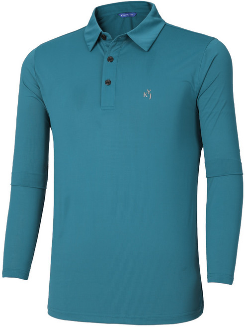 [김영주골프] 남성 카라 긴팔 티셔츠_스판 메쉬 에어리움