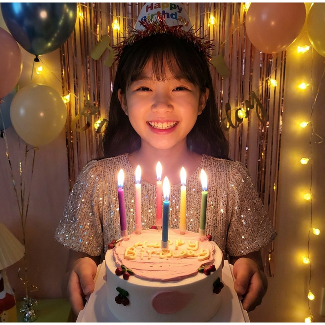 올샵 불꽃 무지개 촛불 12개 세트, 1개