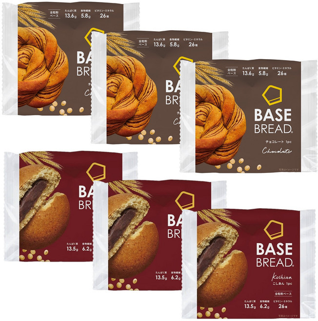 베이스푸드 베이스 브레드 초콜릿 3개 + 앙금 3개, 1세트, 1ml, 1g