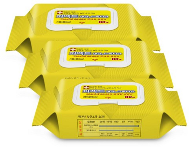 퍼펙트 살균 소독티슈 80매 3팩 물티슈, 80매입, 3개