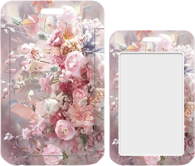 油畫花花滑蓋卡套