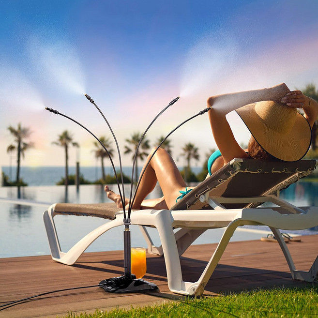 HK sell 클링 스탠드 썬베드 스프링클러 자유 조절 미스트 V1 A세트, 안개분사, 1세트