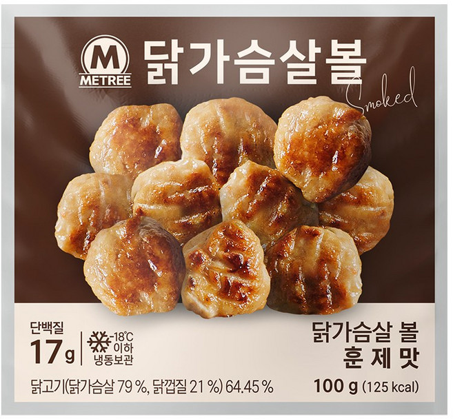 미트리 닭가슴살 볼 훈제맛 100g, 14개