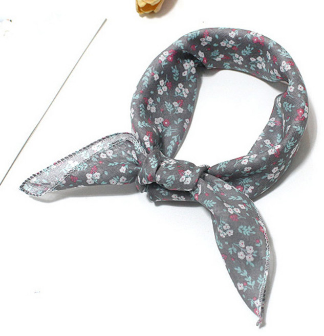 여성손수건 아사 가제 면 쁘띠 목손수건 플라워 꽃무늬 미니 쁘띠 스카프 선물