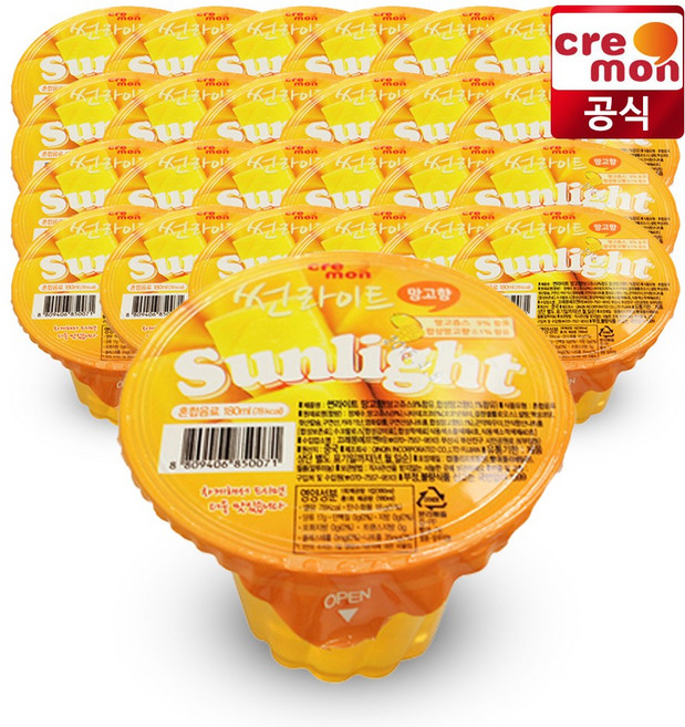 썬라이트 젤리푸딩 망고, 180ml, 24개