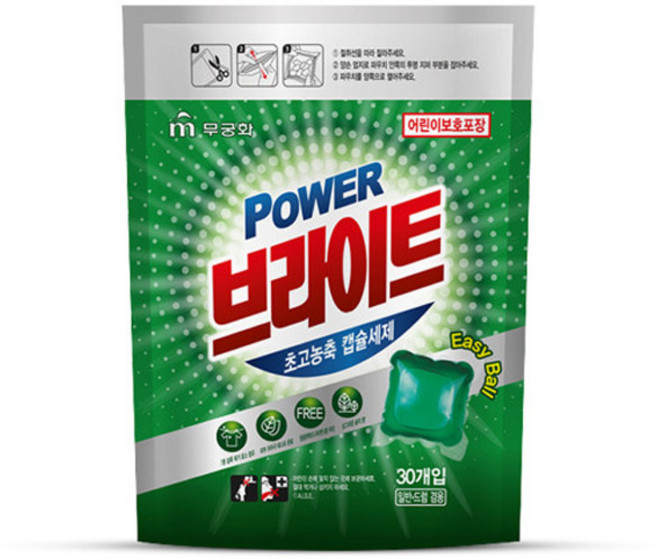무궁화 파워 브라이트 초고농축 캡슐세제 파우치형, 30개입, 8개