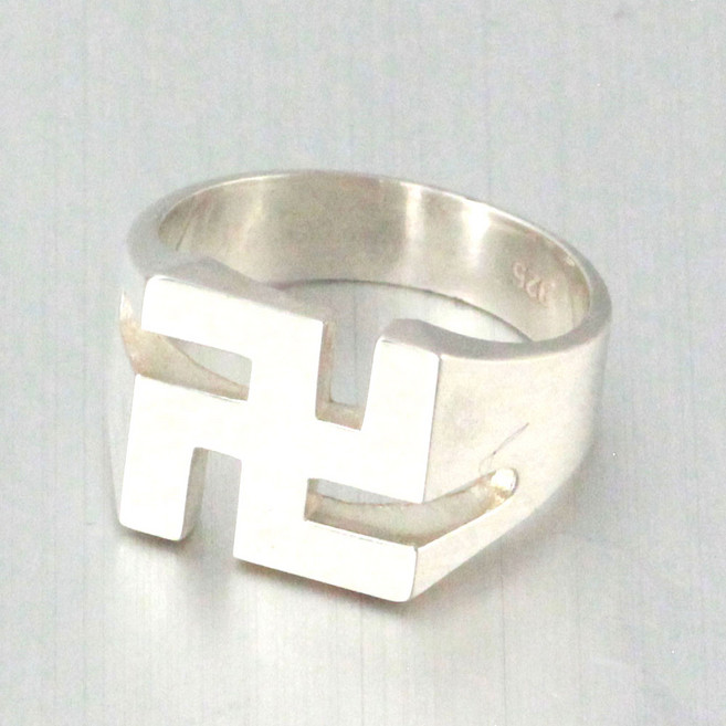 [블랑쥬] 부디스트 크로스 R/ 925실버 순은 은반지 만자 14mm 불교 종교 남자 남성 여자 여성 커플 SILVER RING