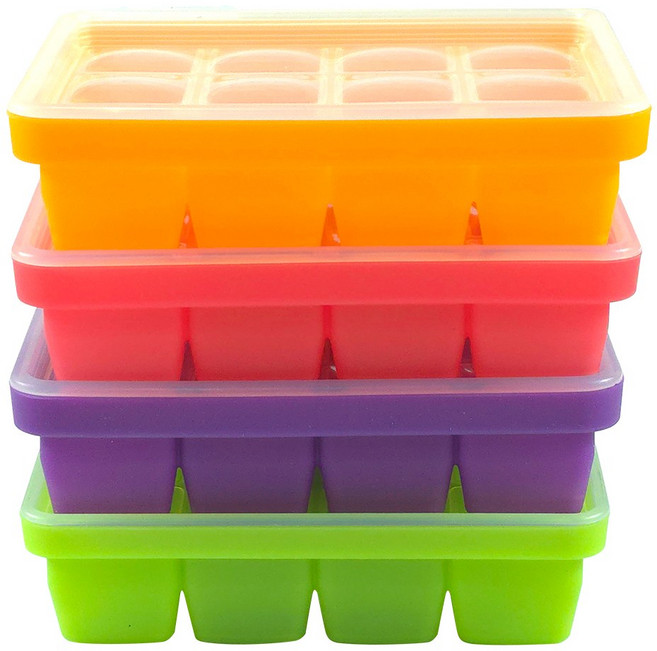 실리팟 국산 실리콘 이유식 큐브 12구, 1개, 그린, 30ml