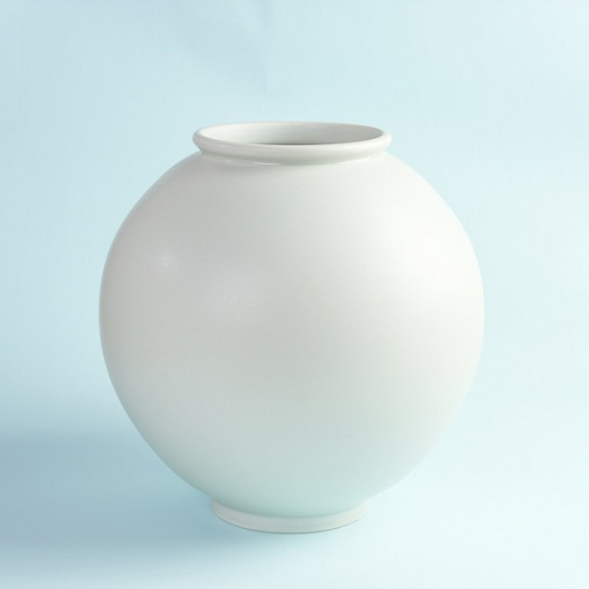 백자 청 달항아리 무광 M 35cm 소품 장식 오브제 화병