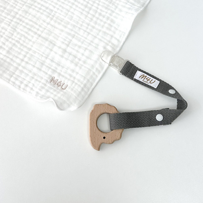 맘스포유 M4U 노리개 쪽쪽이 홀더 멀티스트랩 유모차 아기띠 다용도 클립, 1개, 그레이