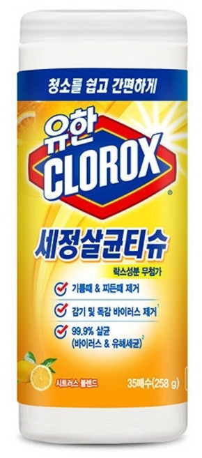 유한크로락스 세정살균티슈 시트러스 블렌드 35매 x 6개