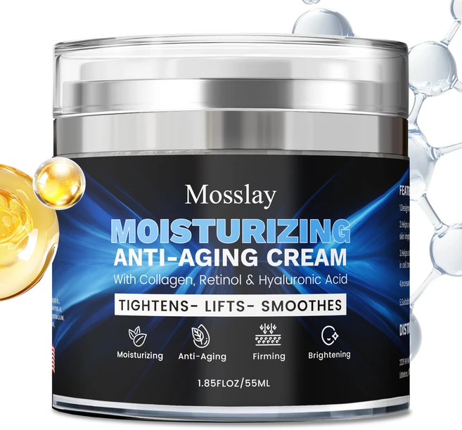 남성용 페이스 모이스처라이저 크림 - 안티에이징 & 주름 개선 크림 - 콜라겐 레티놀 펩타이드 호호바 오일 함유 남성용 페이스 모이스처라이저 - 페이셜 스킨 케어 로션, 3개, 55ml - 쿠팡