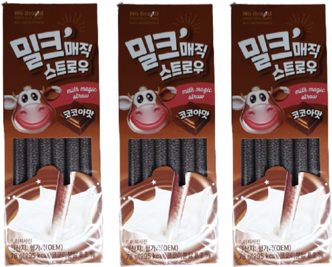 노브랜드 밀크매직스트로우 코코아맛, 1개입, 3개, 78g