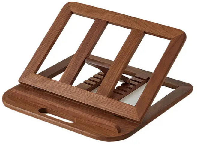 우드 독서대 책 북 스탠드 노트북 받침대 각도조절 원목 아이패드 거치대, 월넛