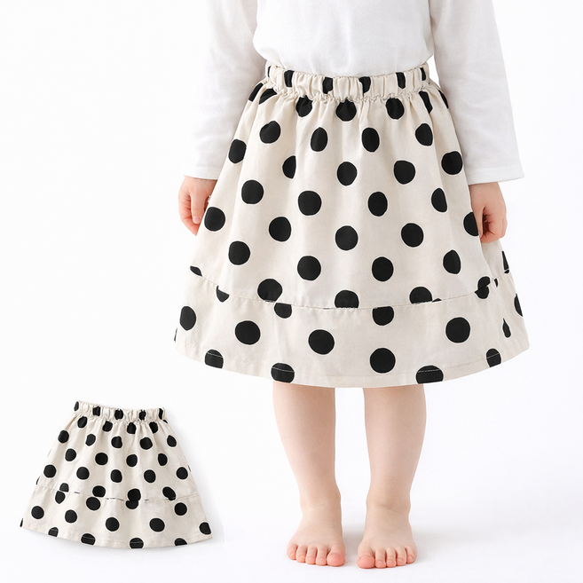여아 포인트 도트 스커트 H라인 하의 치마 오버롤
