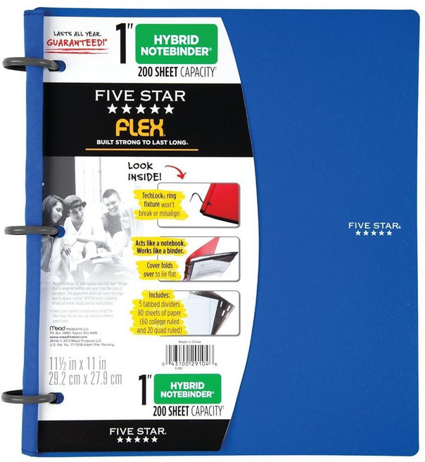 Five Star Flex 하이브리드 노트 바인더 2.5cm(1인치), 1