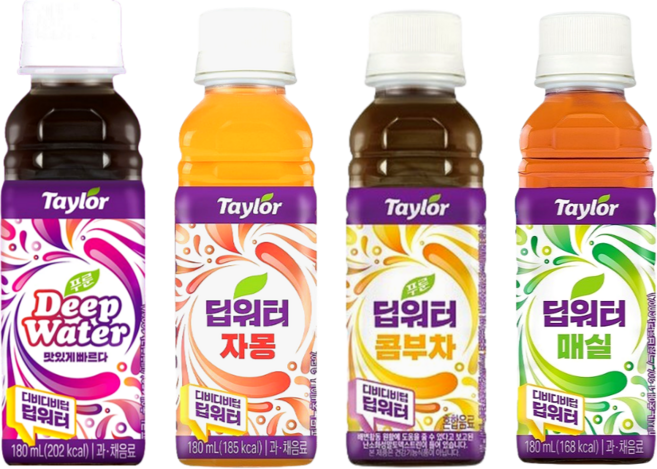 테일러팜스 딥워터 푸룬+자몽+콤부차+매실 4종세트, 180ml