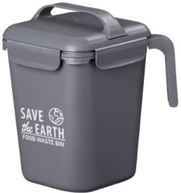 주방선생 음식물 쓰레기통 4.5L, 그레이, 1개