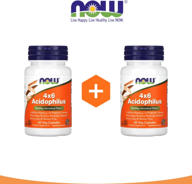 나우푸드 4x6 애시도필러스 60 캡슐 락토바실러 비피도박테리움 40억 6종 균주 2세트, 2개, 60정 - 쿠팡